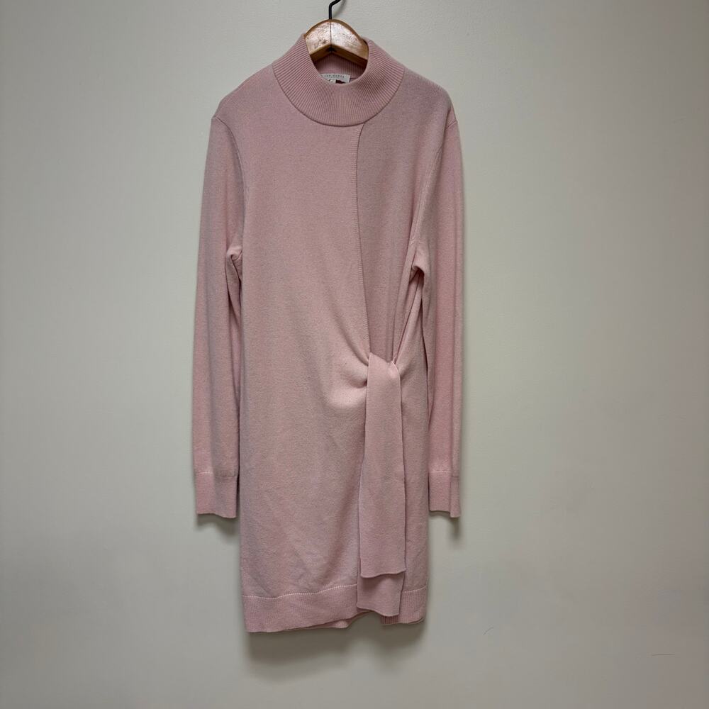 Ted Baker Pink Mock Neck Side-Tie Knit Sweater Dress Cashmere Blend 2 (US6)